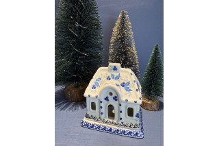 A07 Bunzlau Kersthuisje Waxinelichthouder 2984 Waxinelichthouder